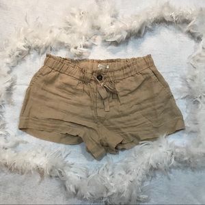 Tan shorts with scrunch waist